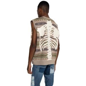 KAPITAL 7G Wool FairIsle BONE Sweater Vest in color Sax